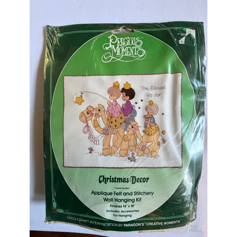 VTG Precious Moments Felt Wall Hanging Kit Christmas Nativity Three Wise Men